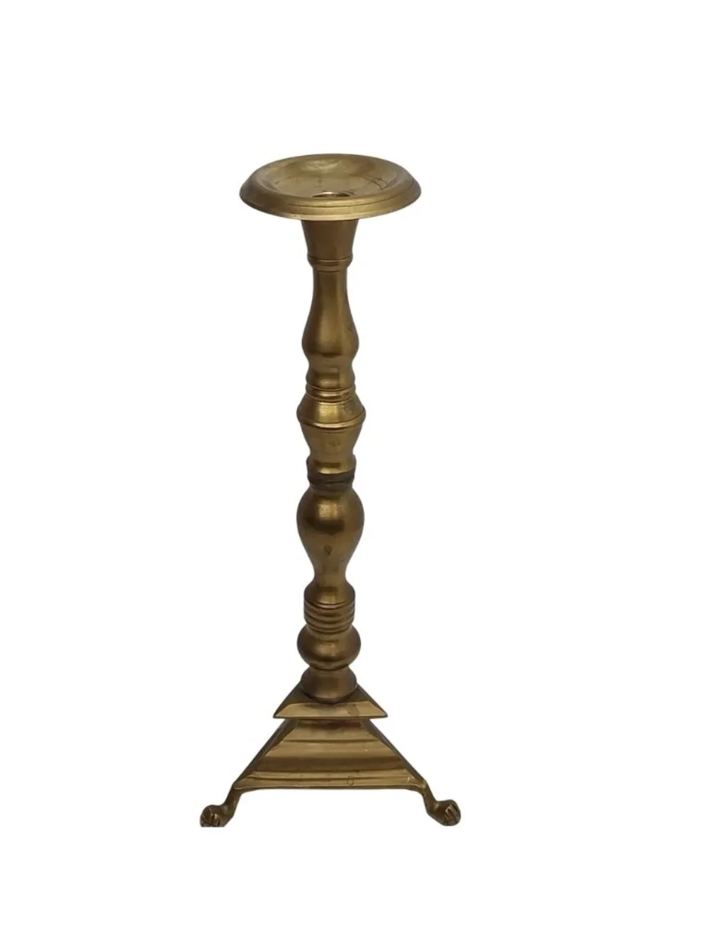 Vintage Brass Candlestick Holder Ornate Tall Pillar Stand 16